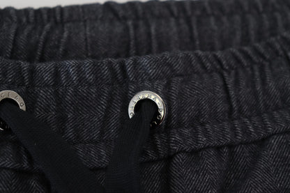 Dolce &amp; Gabbana Graue konische Baumwollhose aus Baumwolle