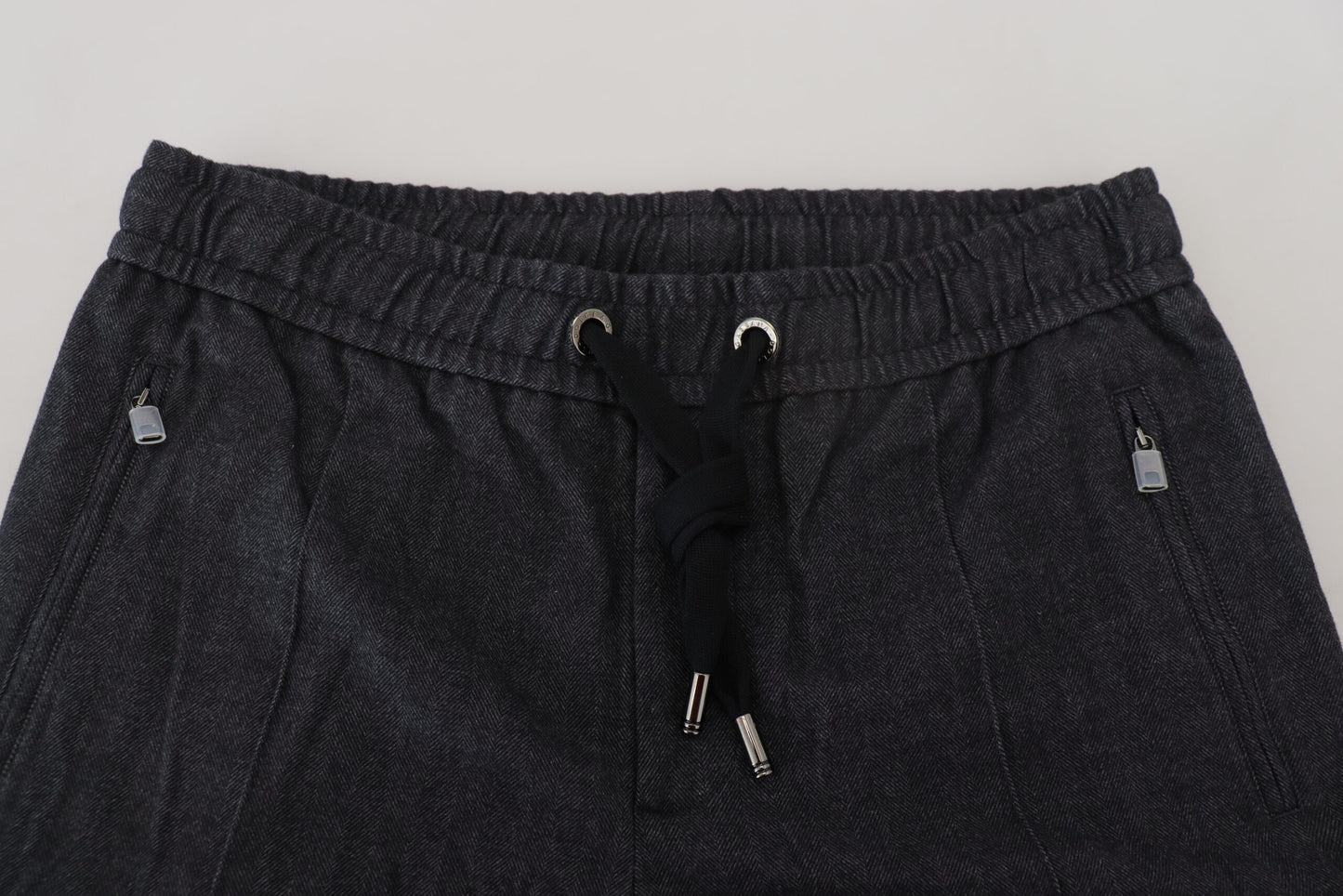Dolce &amp; Gabbana Graue konische Baumwollhose aus Baumwolle