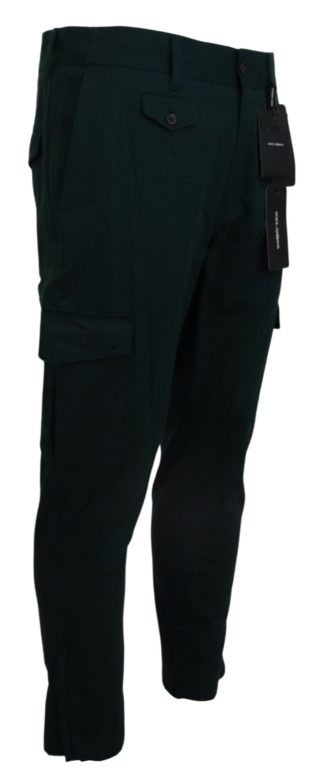 Dolce &amp; Gabbana Grüne Cargo-Jeanshose aus Baumwollstretch