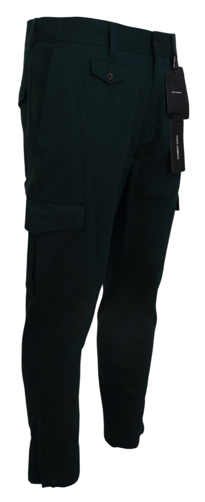 Dolce &amp; Gabbana Grüne Cargo-Jeanshose aus Baumwollstretch