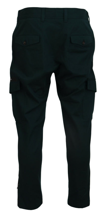 Dolce &amp; Gabbana Grüne Cargo-Jeanshose aus Baumwollstretch