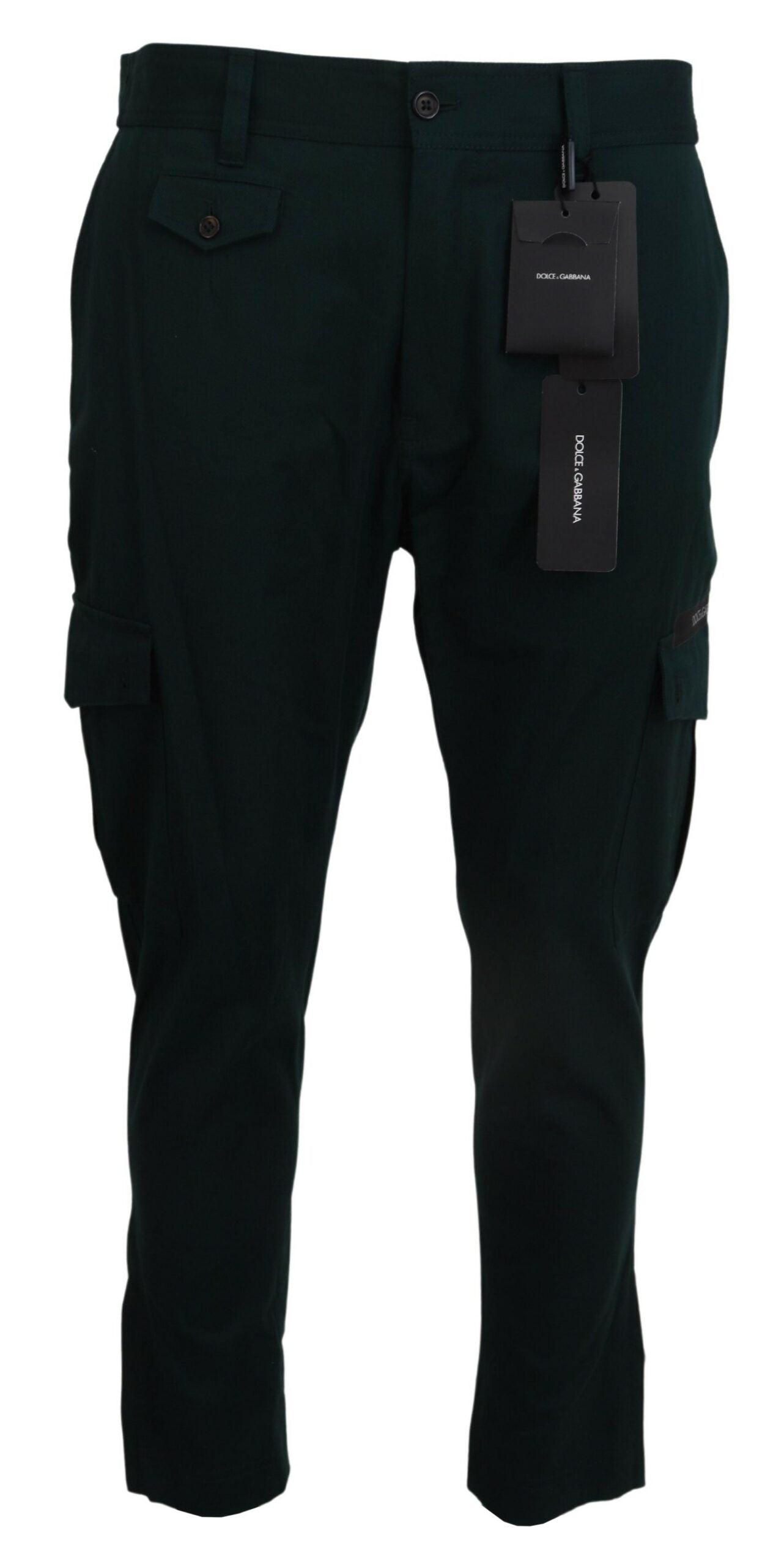 Dolce &amp; Gabbana Grüne Cargo-Jeanshose aus Baumwollstretch