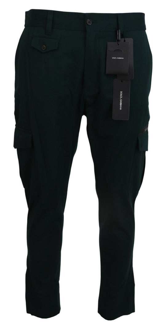 Dolce &amp; Gabbana Grüne Cargo-Jeanshose aus Baumwollstretch