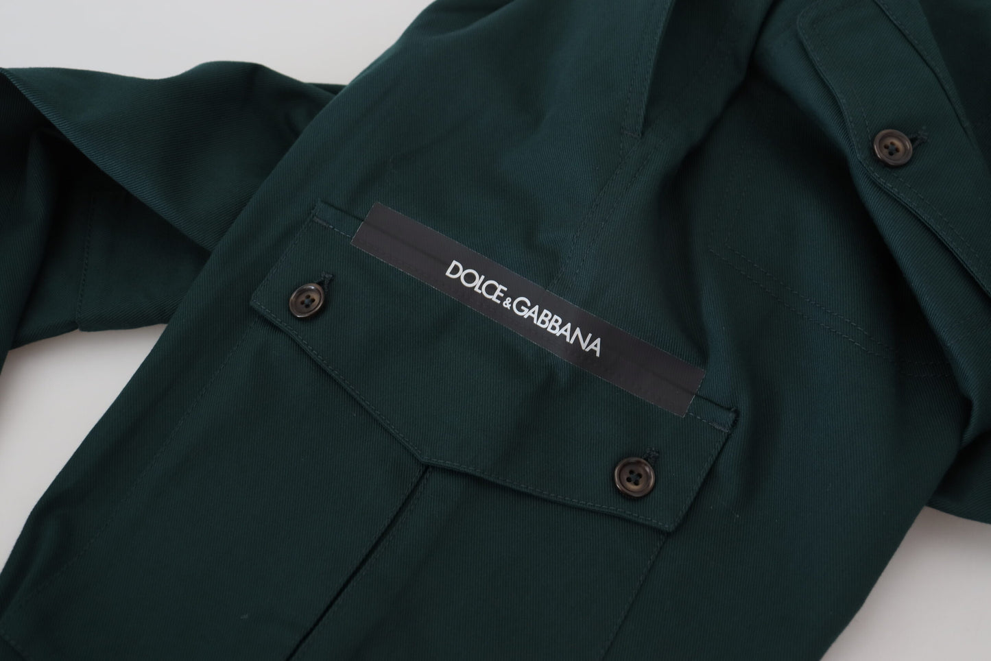 Dolce &amp; Gabbana Grüne Cargo-Jeanshose aus Baumwollstretch