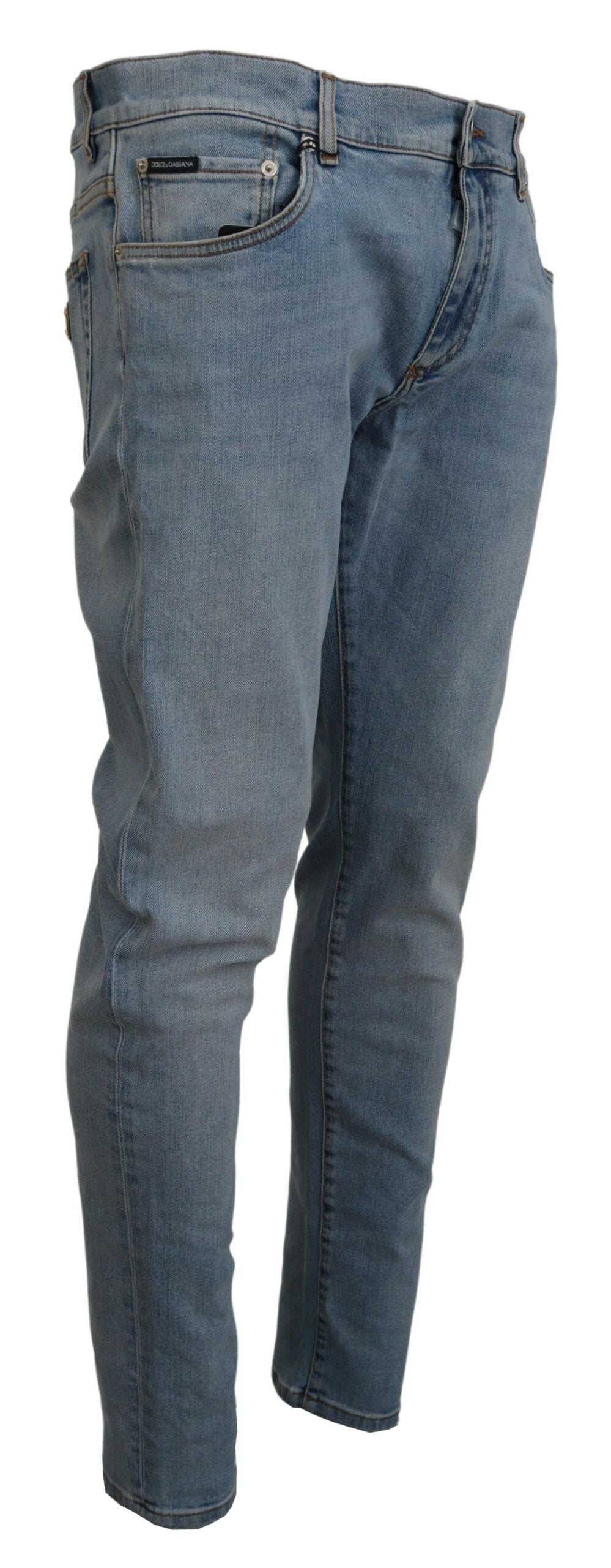 Dolce &amp; Gabbana – Slim Fit-Jeans aus Baumwolldenim in blauer Waschung