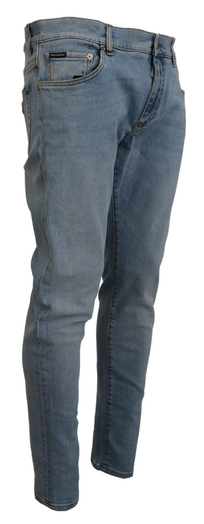Dolce &amp; Gabbana – Slim Fit-Jeans aus Baumwolldenim in blauer Waschung