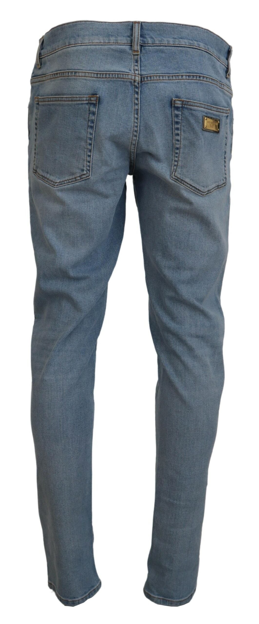 Dolce &amp; Gabbana – Slim Fit-Jeans aus Baumwolldenim in blauer Waschung