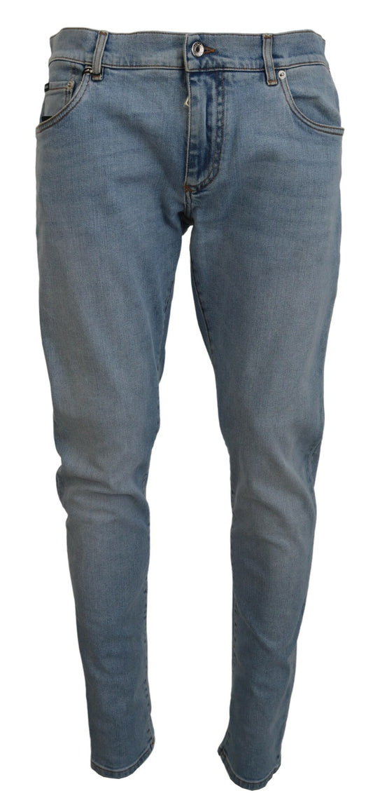 Dolce &amp; Gabbana – Slim Fit-Jeans aus Baumwolldenim in blauer Waschung