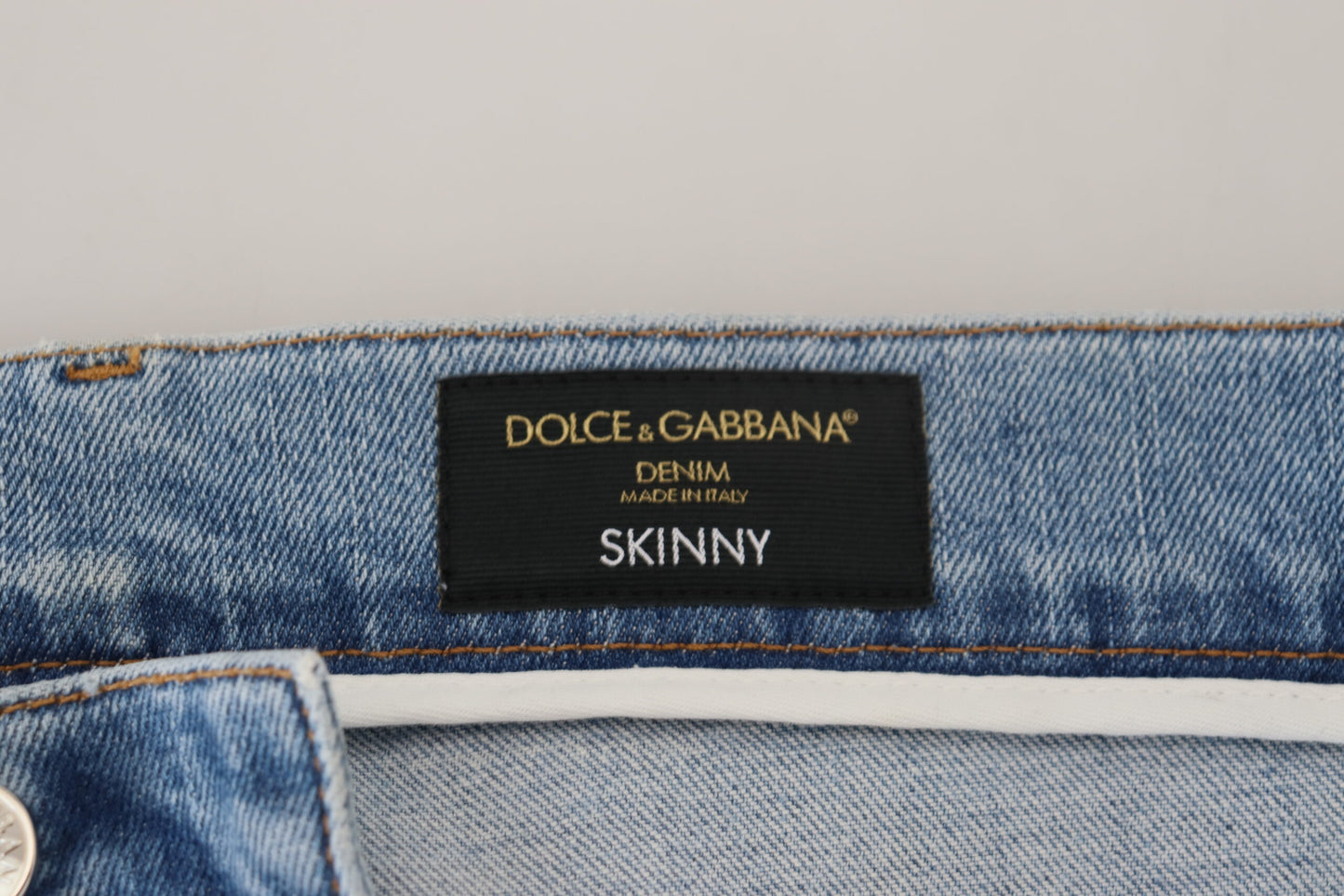 Dolce &amp; Gabbana – Slim Fit-Jeans aus Baumwolldenim in blauer Waschung