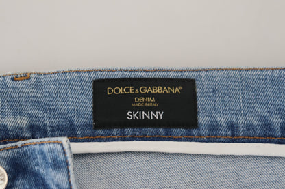 Dolce &amp; Gabbana – Slim Fit-Jeans aus Baumwolldenim in blauer Waschung