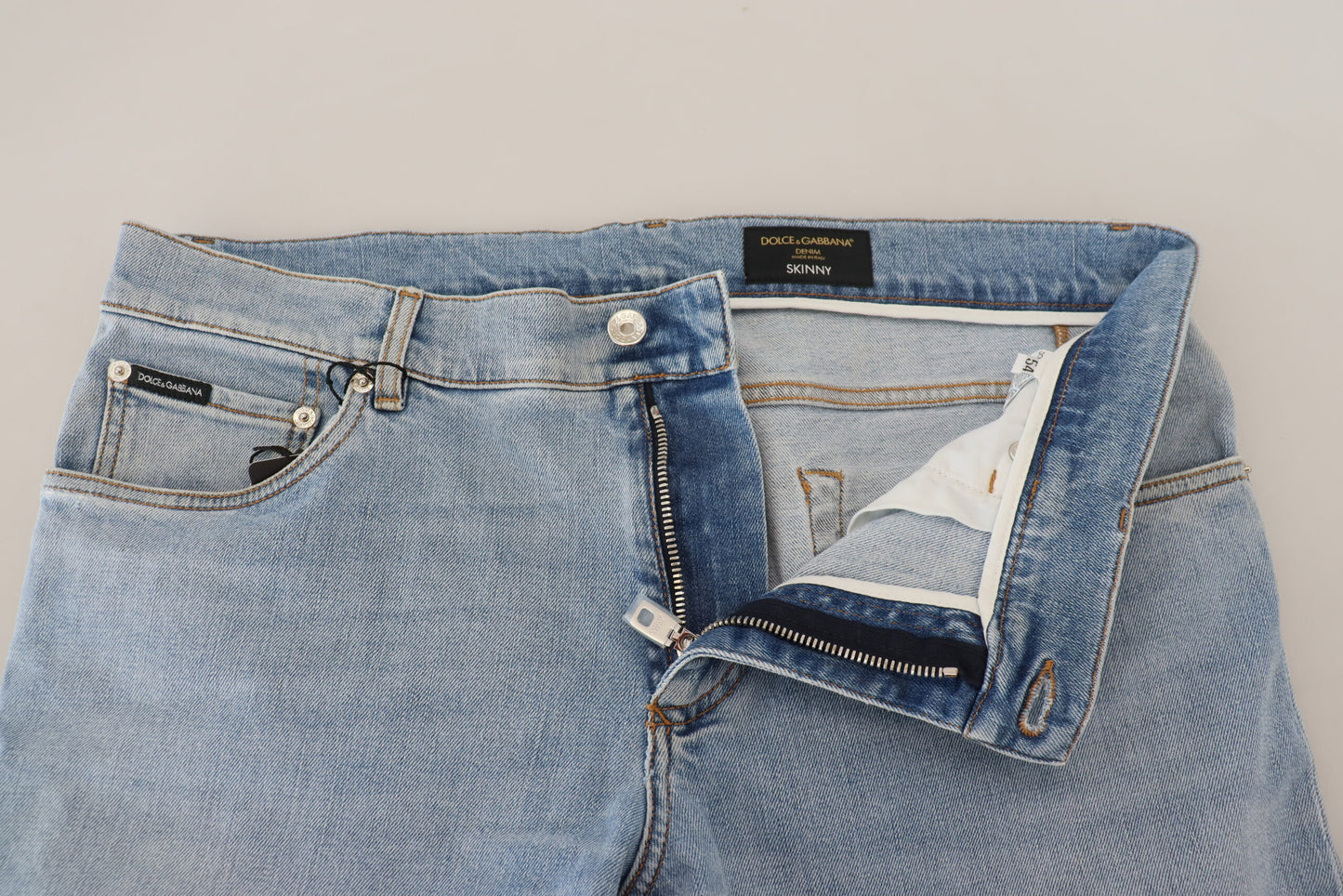 Dolce &amp; Gabbana – Slim Fit-Jeans aus Baumwolldenim in blauer Waschung