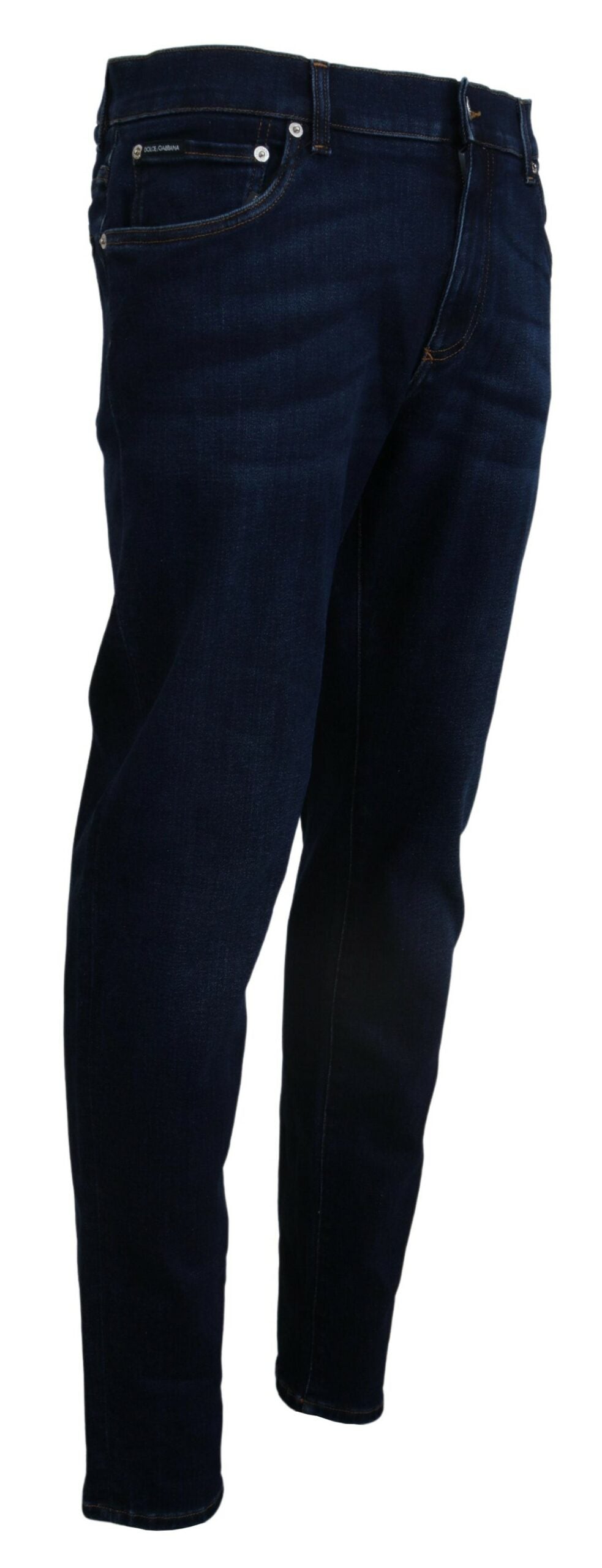 Dolce &amp; Gabbana Dunkelblaue Skinny Jeans aus Baumwolldenim