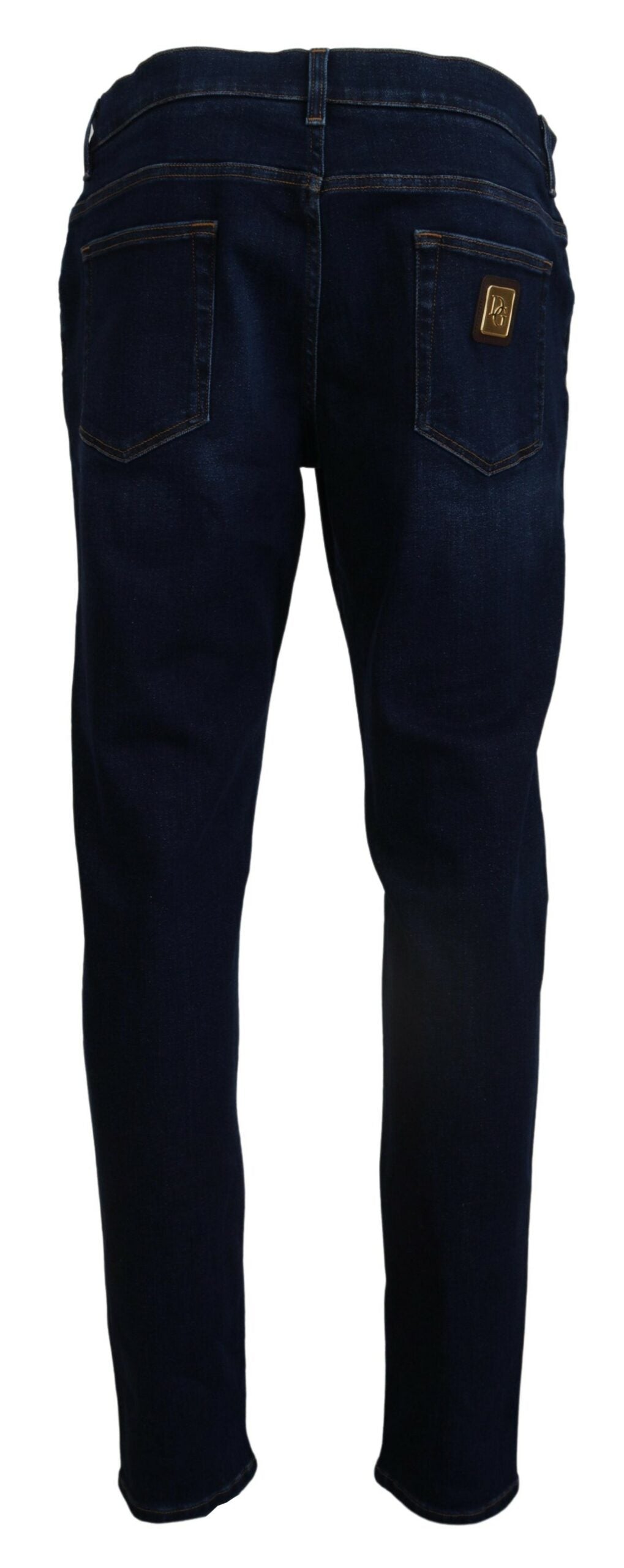 Dolce &amp; Gabbana Dunkelblaue Skinny Jeans aus Baumwolldenim