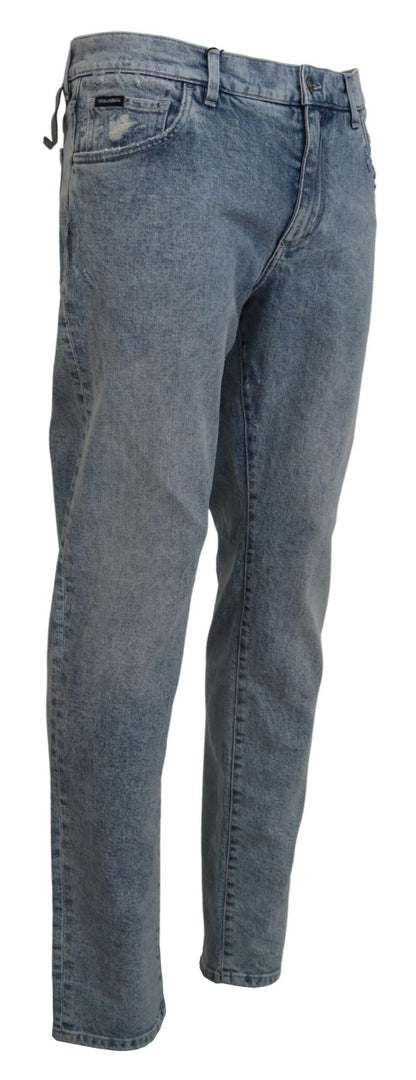 Dolce &amp; Gabbana – Slim Fit-Jeans aus Baumwolldenim in blauer Waschung