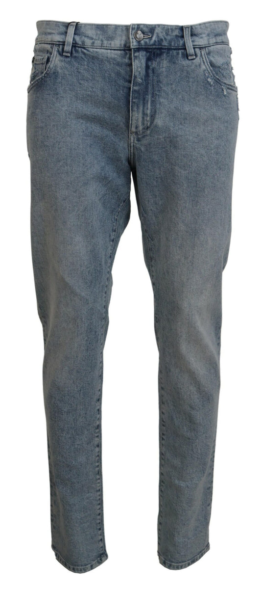 Dolce &amp; Gabbana – Slim Fit-Jeans aus Baumwolldenim in blauer Waschung