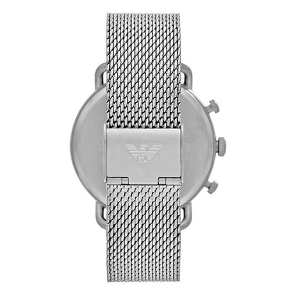 Emporio Armani – Anspruchsvolle Chronographenuhr aus silbernem Stahl