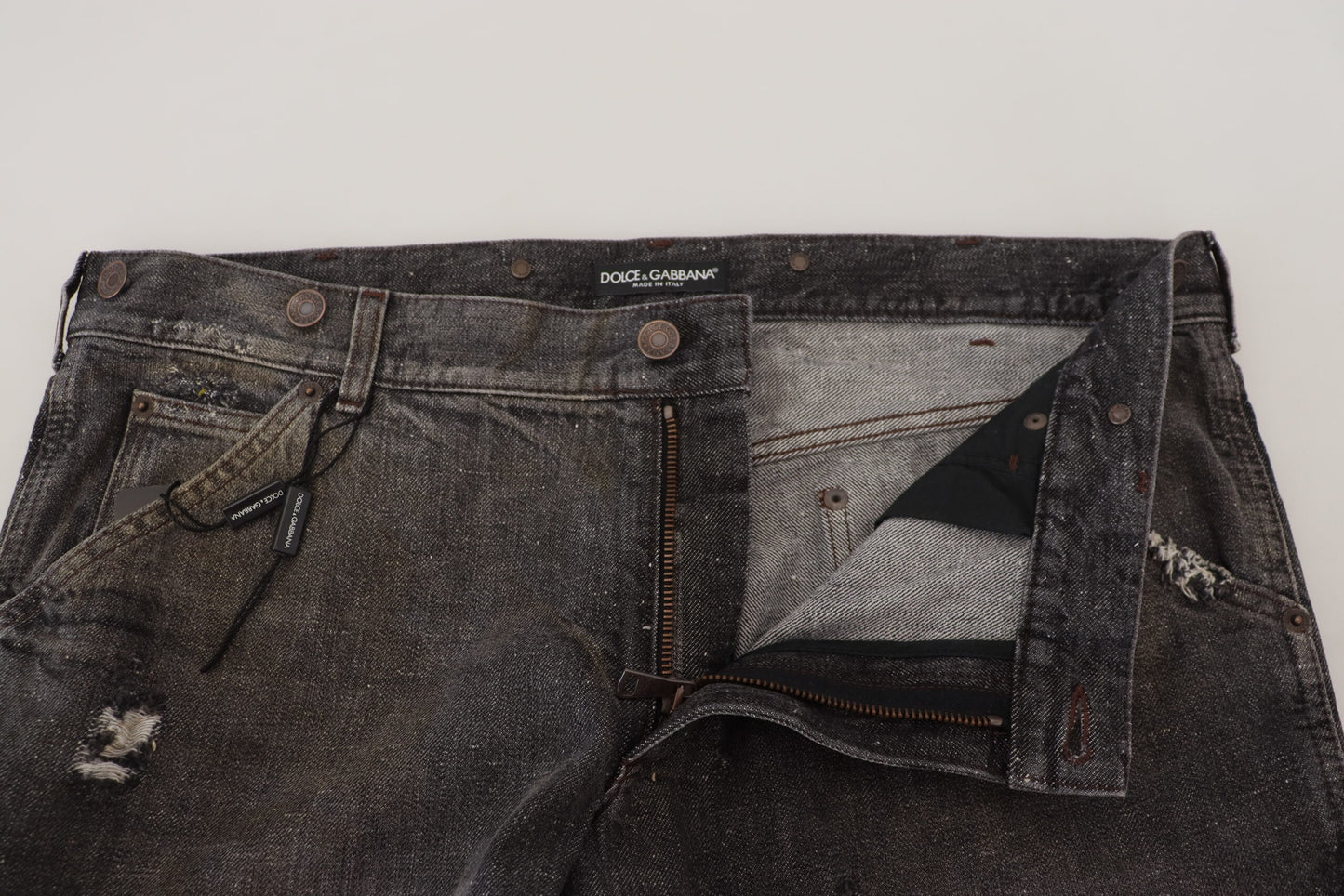 Dolce &amp; Gabbana Jeans in normaler Passform in Graugrün