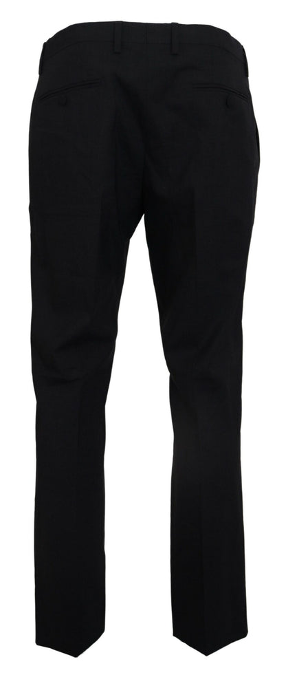 Dolce &amp; Gabbana – Graue Stretch-Wollhose im Slim Fit