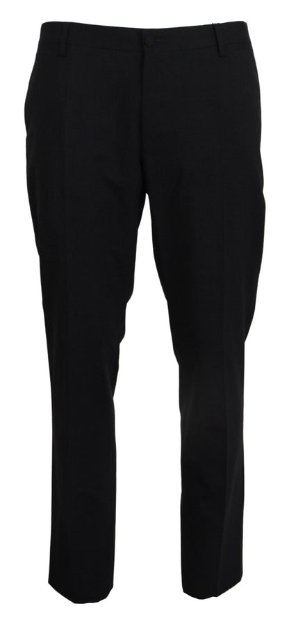 Dolce &amp; Gabbana – Graue Stretch-Wollhose im Slim Fit