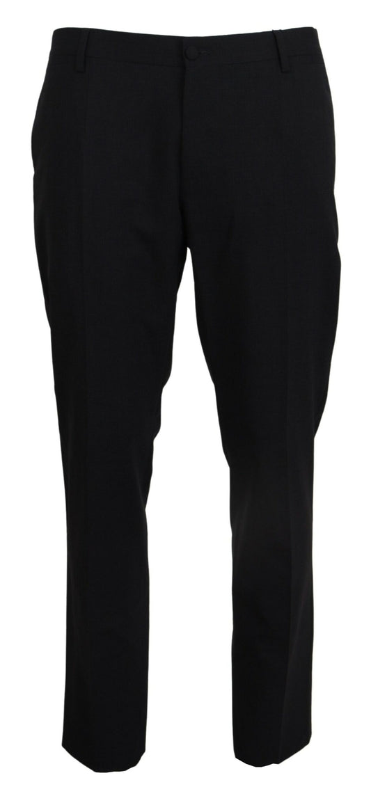 Dolce &amp; Gabbana – Graue Stretch-Wollhose im Slim Fit