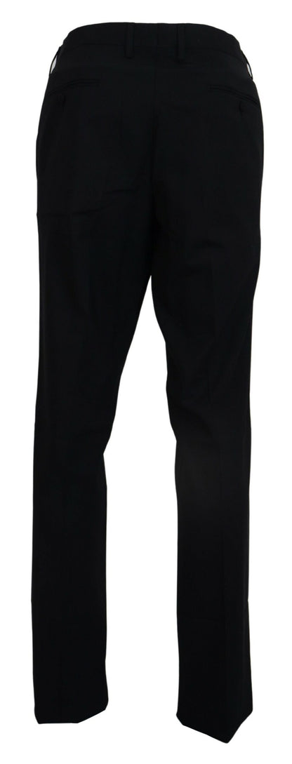 Dolce &amp; Gabbana – Schwarze, formelle Slim-Fit-Hose aus Stretchwolle