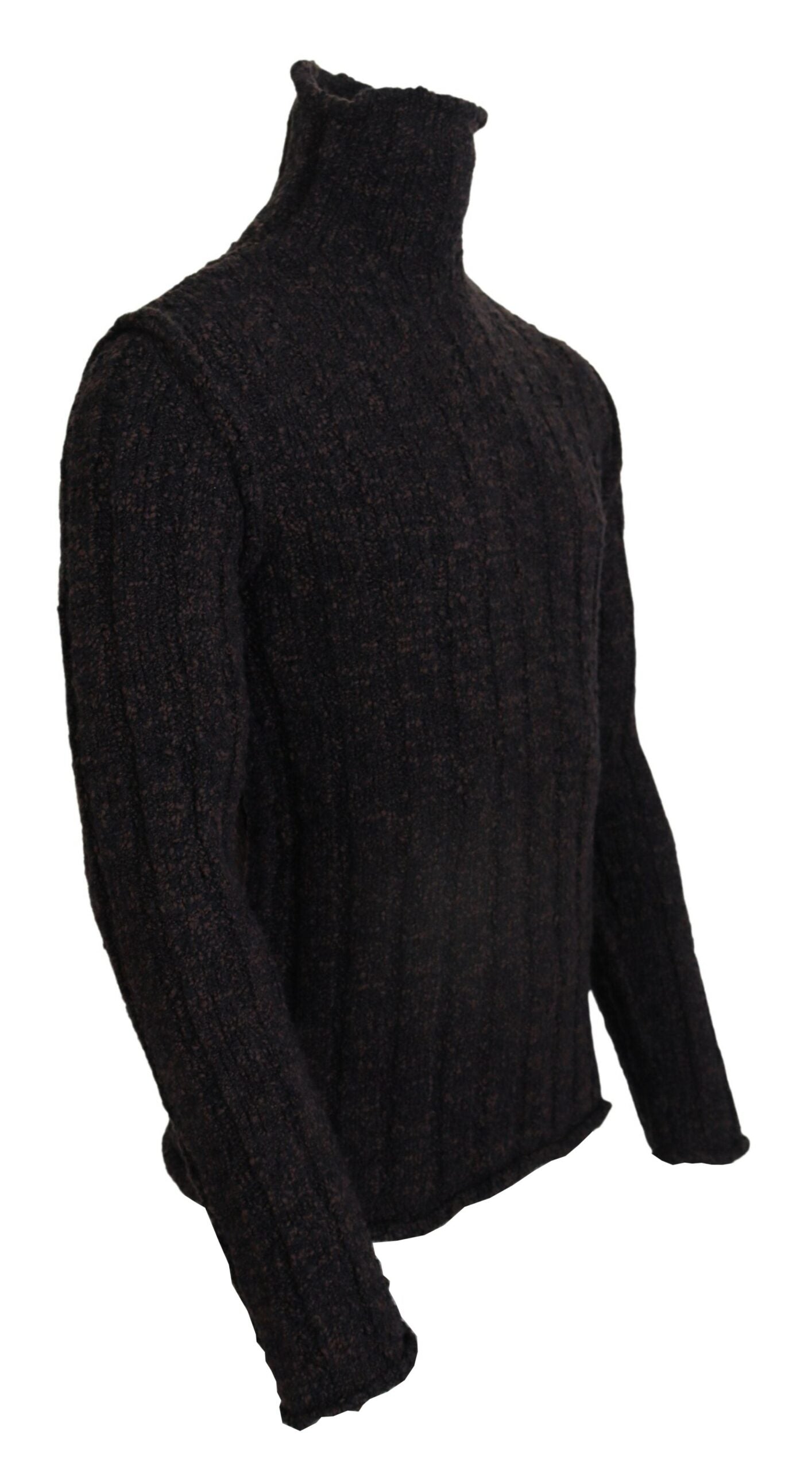Dolce &amp; Gabbana – Brauner Rollkragenpullover aus Wollstrick