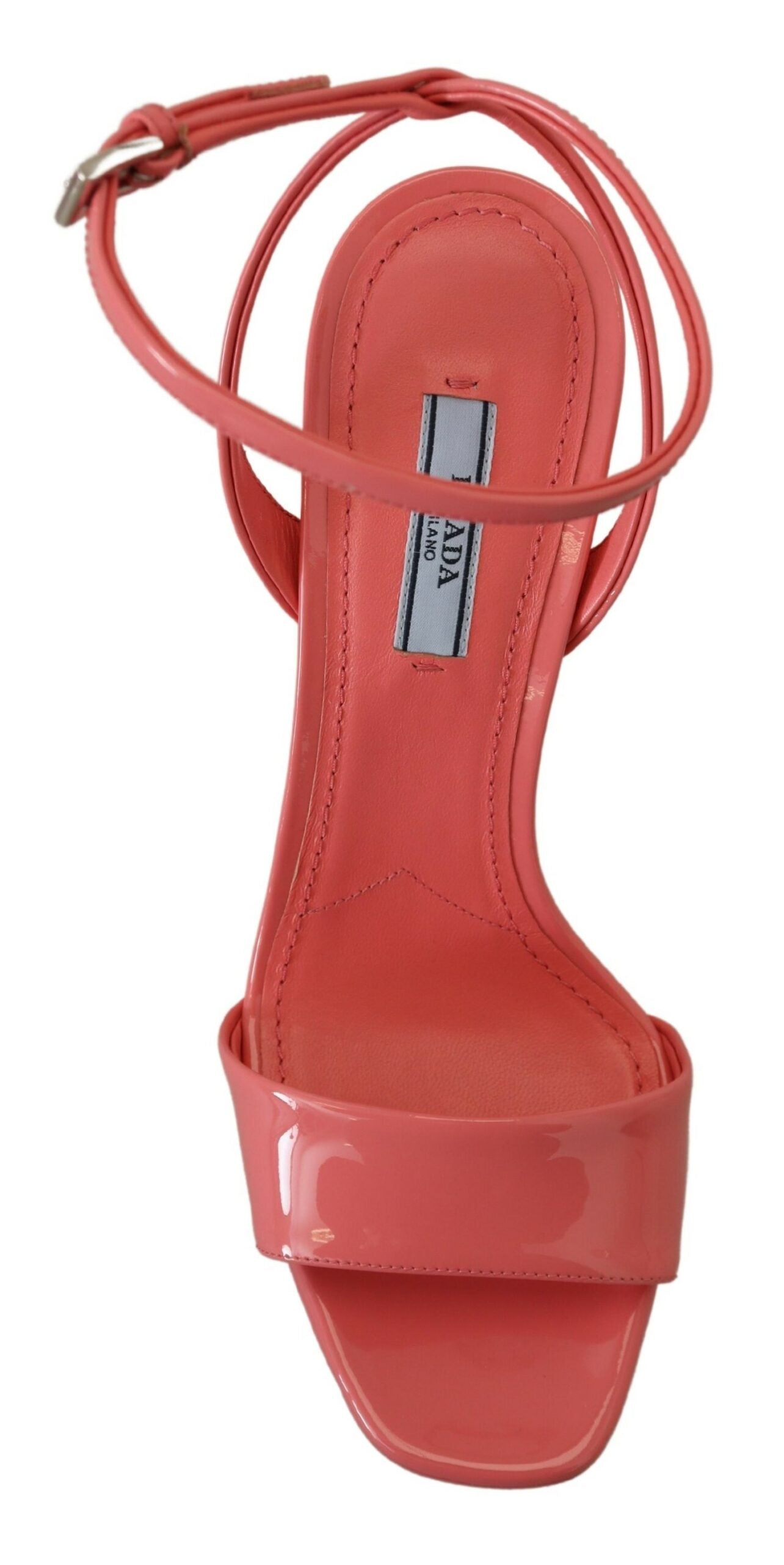 Prada Pink Lack Sandalen Knöchelriemen Heels Sandale