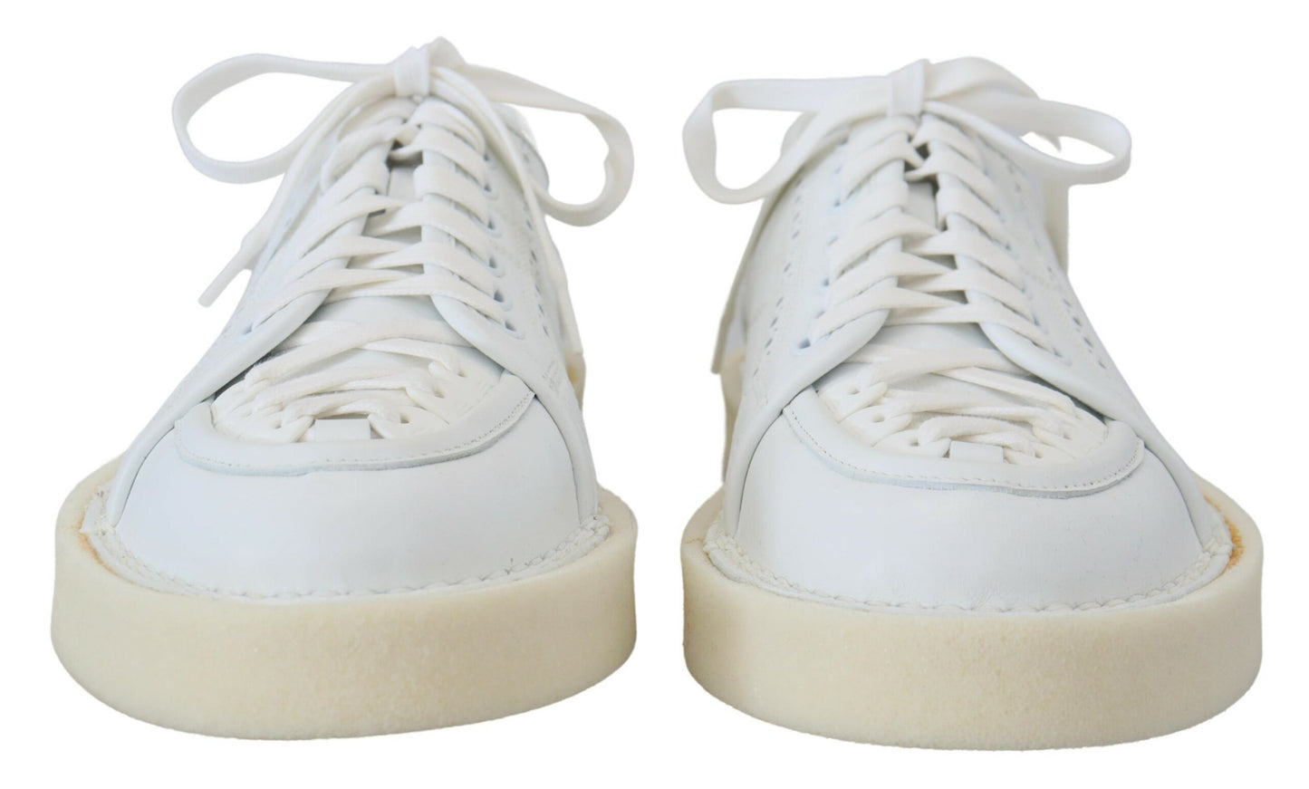 Dolce &amp; Gabbana Weiße Leder Low Top Oxford Sneakers Freizeitschuhe