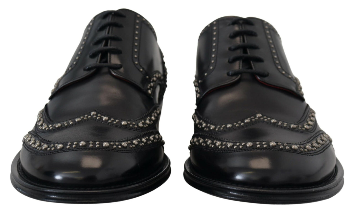 Dolce &amp; Gabbana – Derby-Schuhe aus schwarzem Leder mit Nieten