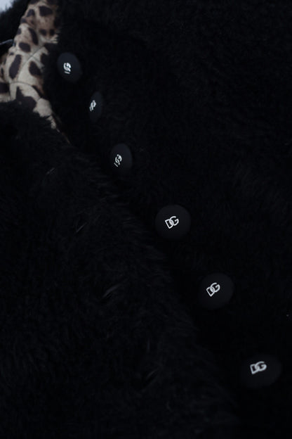 Dolce &amp; Gabbana – Schwarze Kunstpelzjacke aus Kaschmirmischung