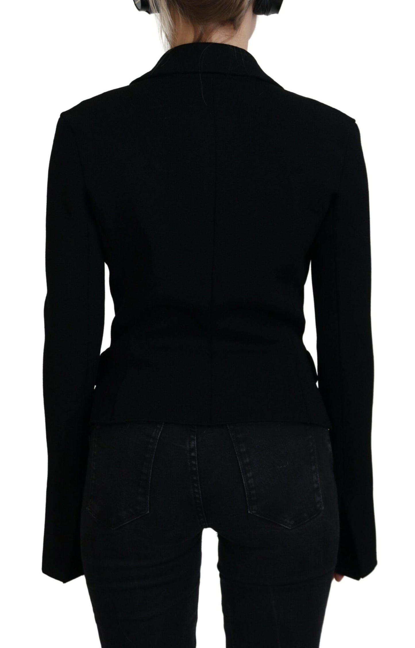 Dolce &amp; Gabbana – Schwarzer Cardigan-Blazer aus Viskose mit Knöpfen
