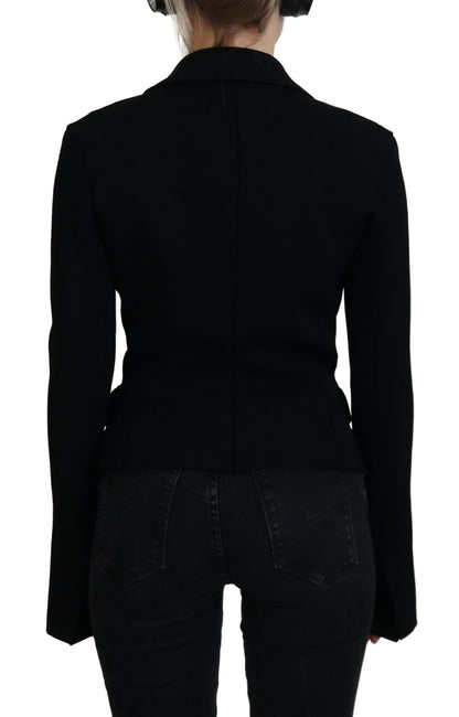 Dolce &amp; Gabbana – Schwarzer Cardigan-Blazer aus Viskose mit Knöpfen
