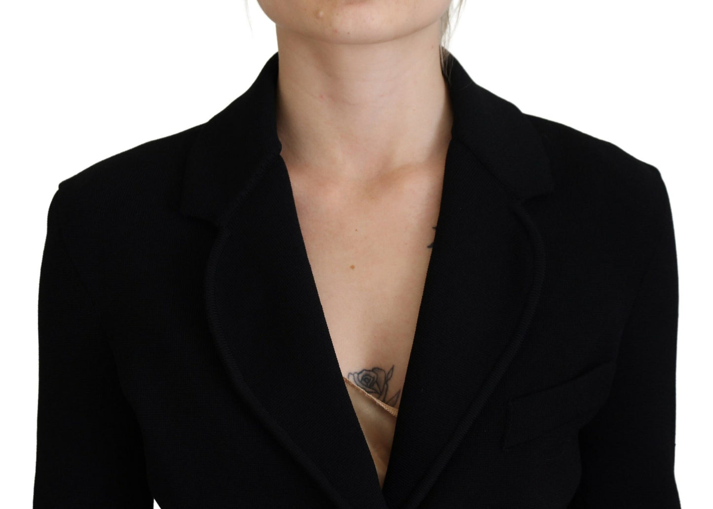 Dolce &amp; Gabbana – Schwarzer Cardigan-Blazer aus Viskose mit Knöpfen