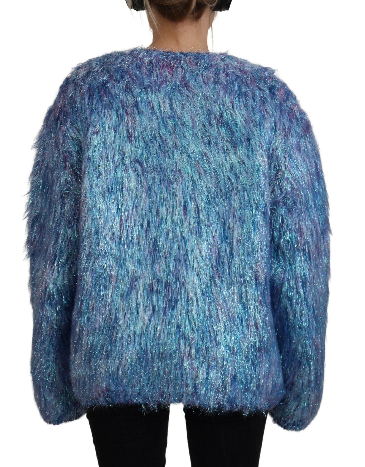 Dolce &amp; Gabbana – Mehrfarbige Manteljacke aus Polyester mit Fransen