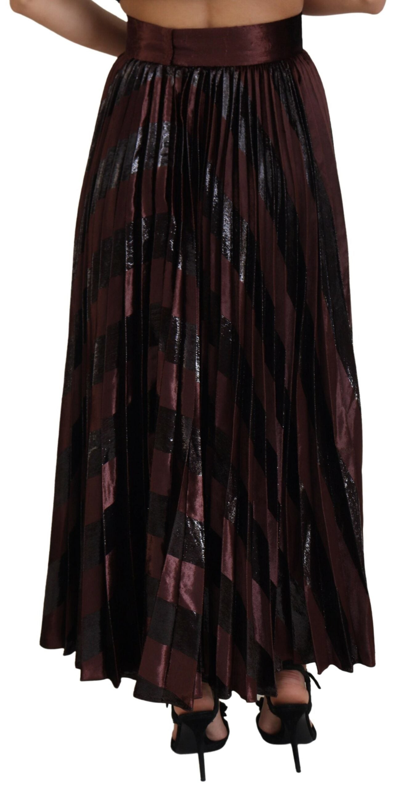 Dolce &amp; Gabbana – Brauner Maxirock aus Polyester mit hoher Taille in A-Linie