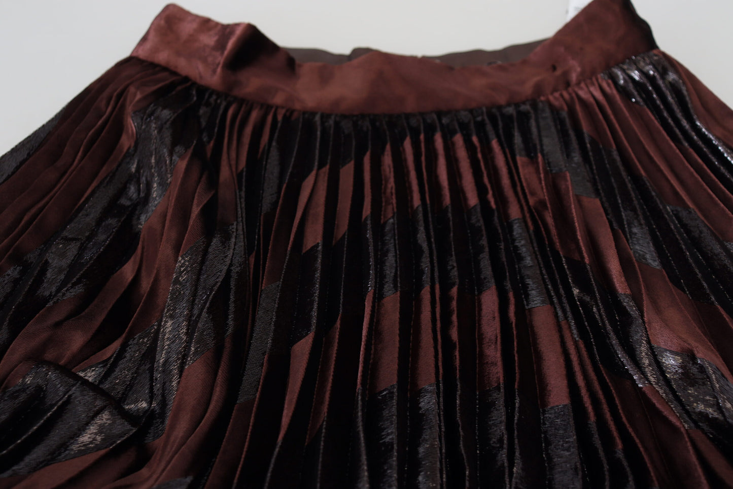 Dolce &amp; Gabbana – Brauner Maxirock aus Polyester mit hoher Taille in A-Linie