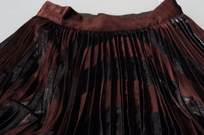Dolce &amp; Gabbana – Brauner Maxirock aus Polyester mit hoher Taille in A-Linie