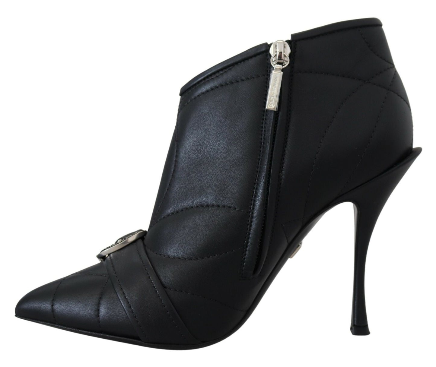 Dolce &amp; Gabbana Black Devotion Quilted Buckled Ankle Boots Shoes