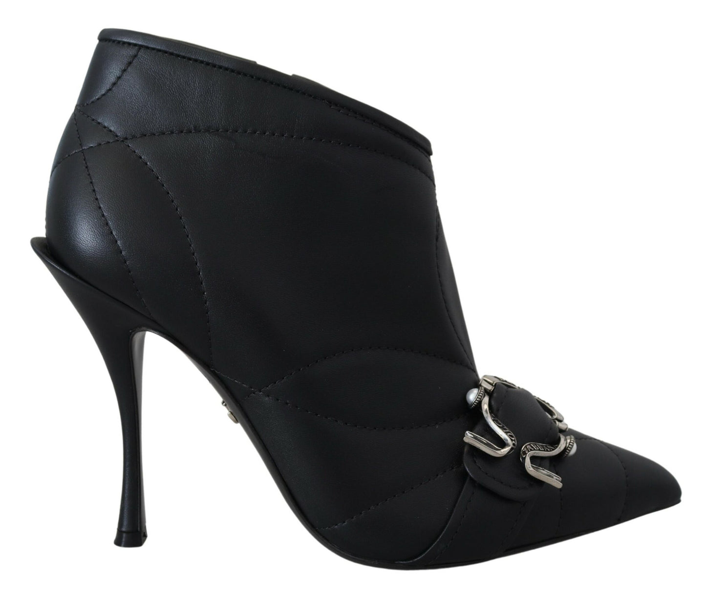Dolce &amp; Gabbana Black Devotion Quilted Buckled Ankle Boots Shoes