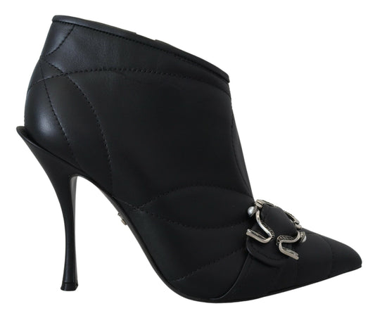 Dolce &amp; Gabbana Black Devotion Quilted Buckled Ankle Boots Shoes