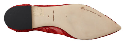 Dolce &amp; Gabbana Rote Taormina Kristalle Loafer Flats Schuhe