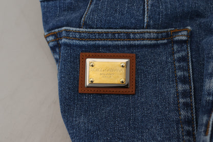 Dolce &amp; Gabbana Blue High Waist Denim Cotton Stretch Jeans