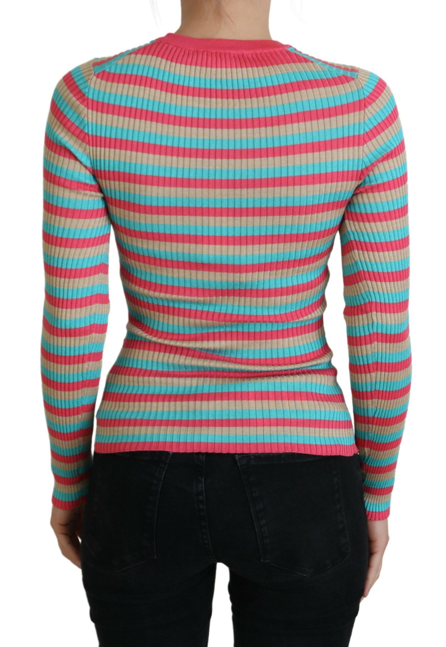 Dolce &amp; Gabbana Mehrfarbiger Pullover mit Rundhalsausschnitt aus Seide