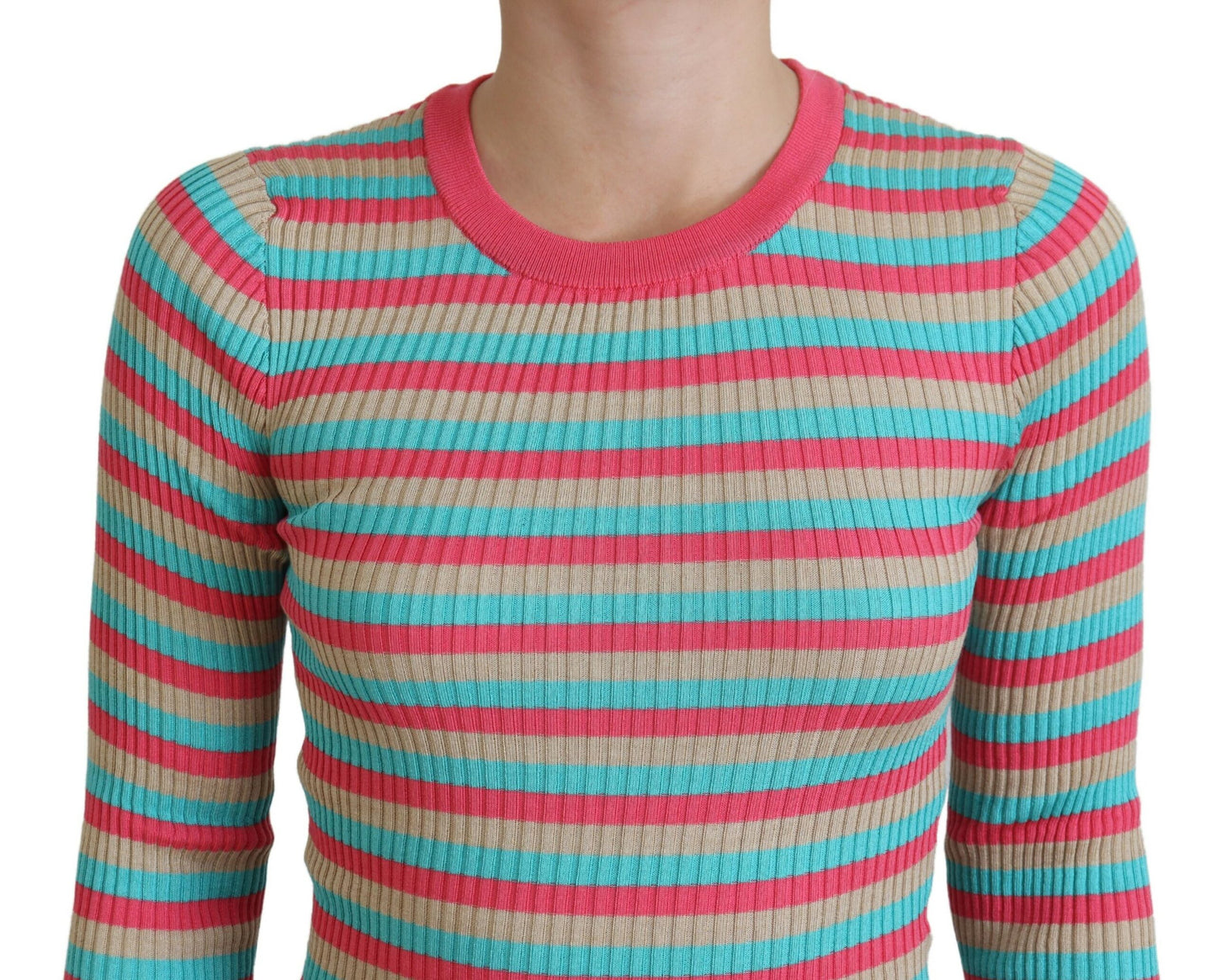 Dolce &amp; Gabbana Mehrfarbiger Pullover mit Rundhalsausschnitt aus Seide