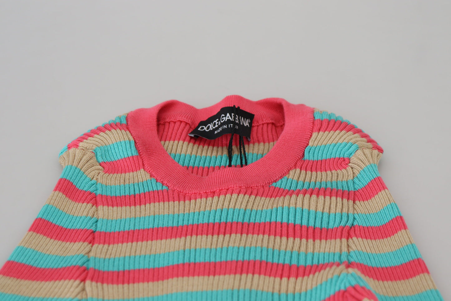 Dolce &amp; Gabbana Mehrfarbiger Pullover mit Rundhalsausschnitt aus Seide