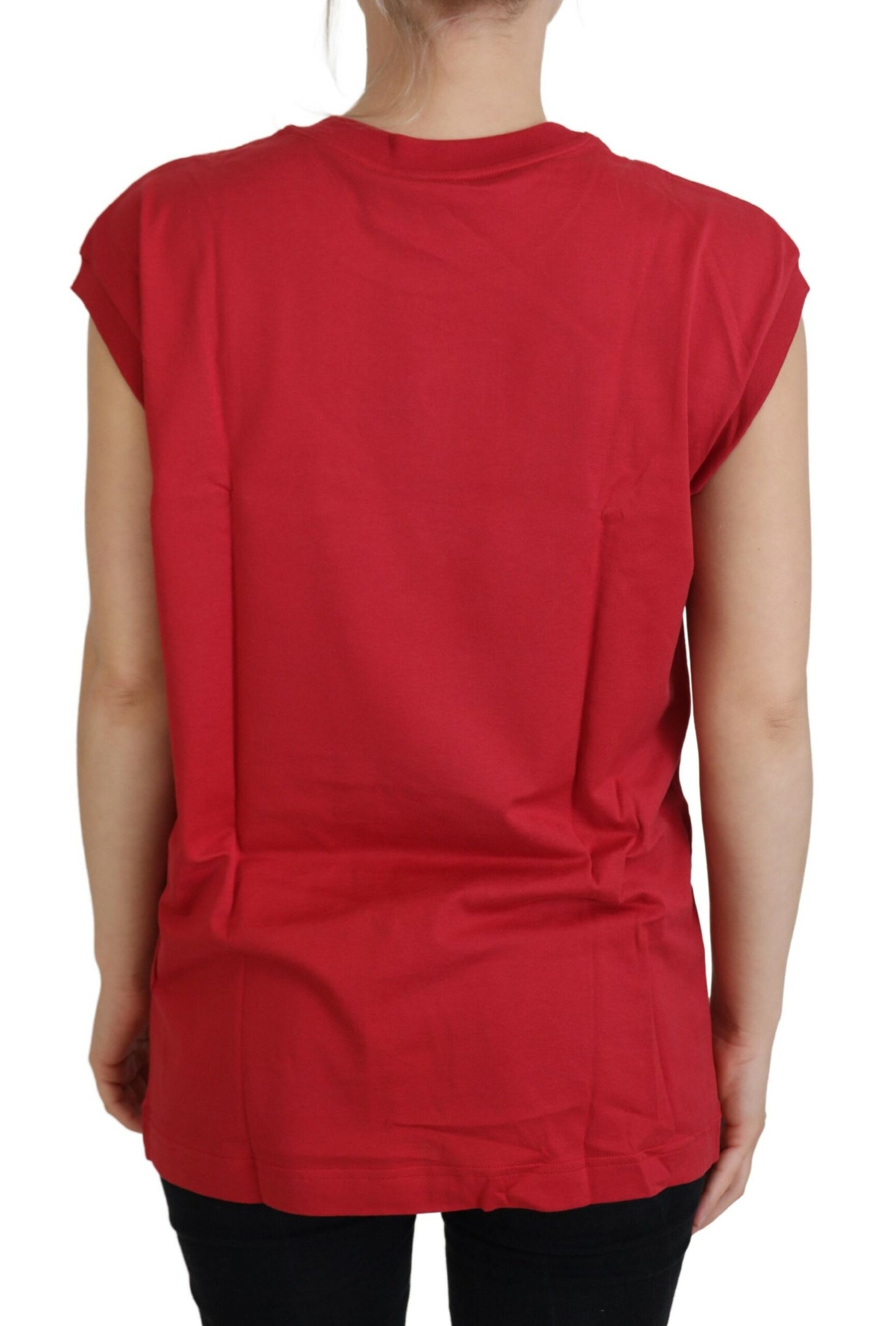 Dolce &amp; Gabbana Red Cotton DG Logo Tank Top T-shirt