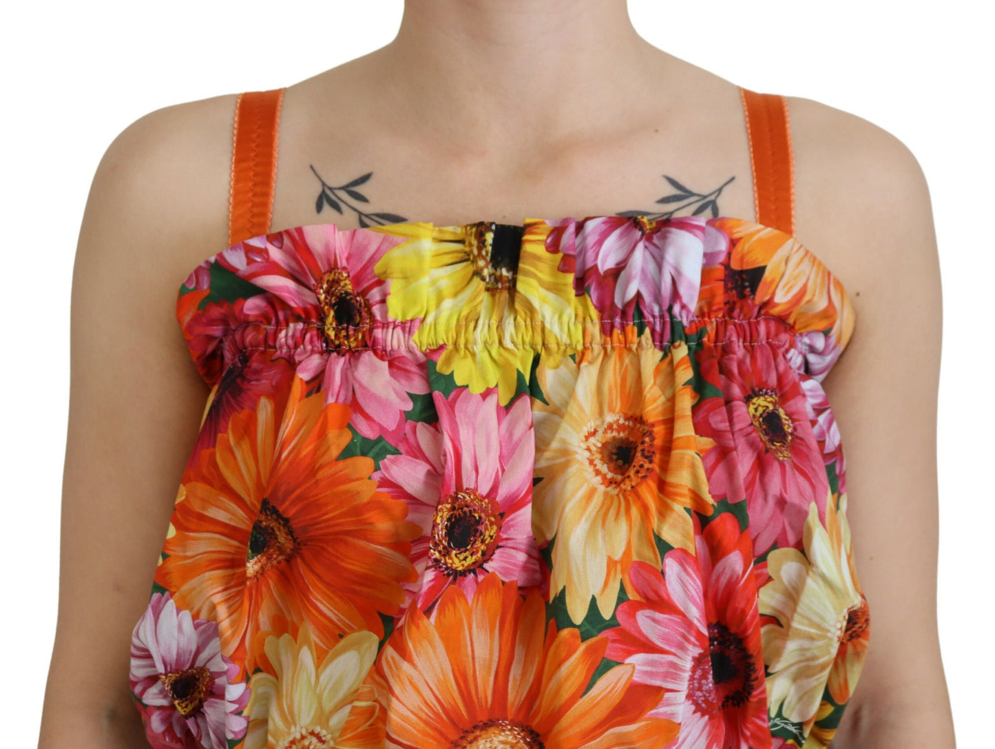Dolce &amp; Gabbana Blouse Cropped Floral Cotton Tank Top