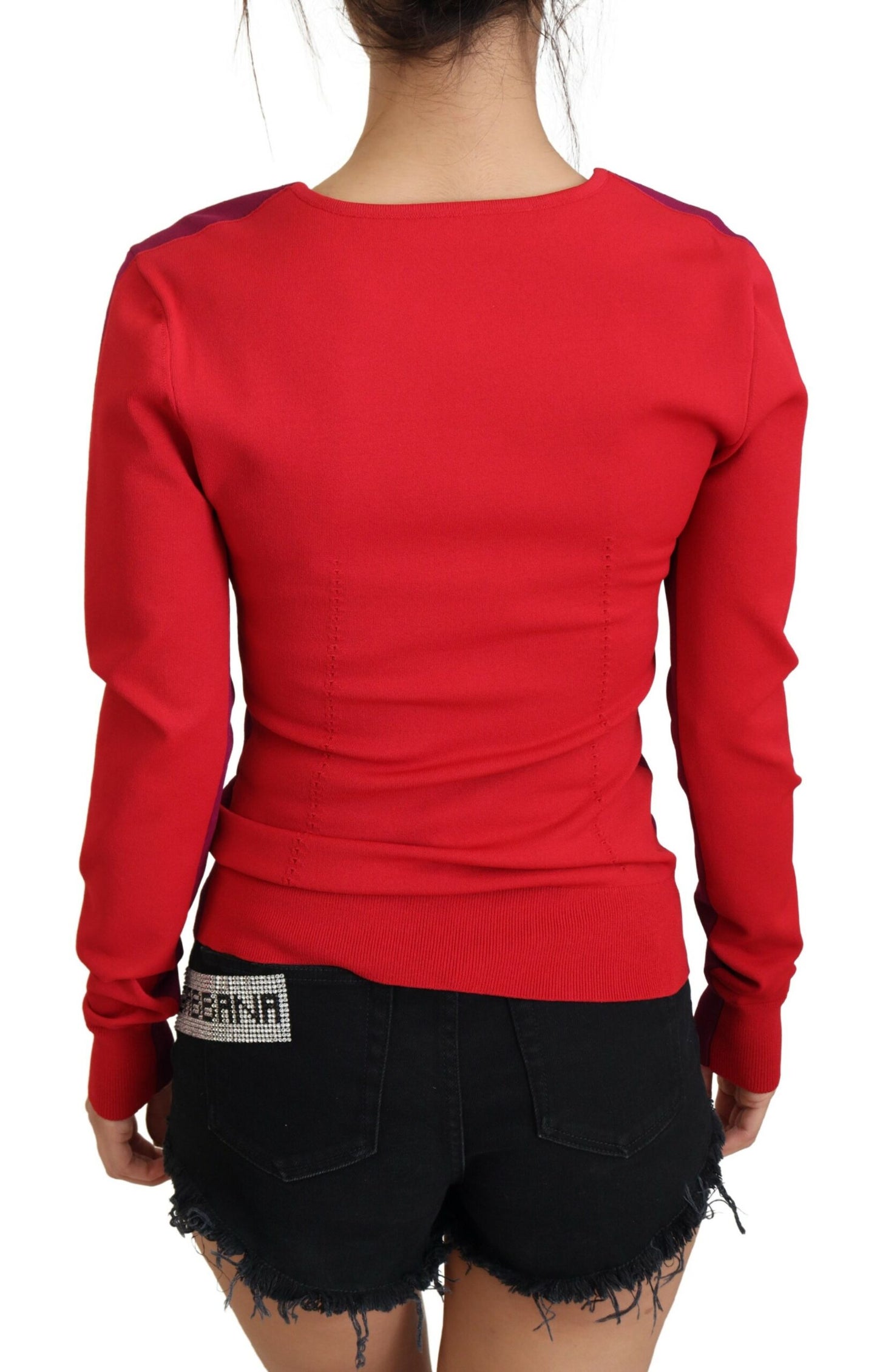 Dolce &amp; Gabbana Mehrfarbiger Pullover aus Viskose mit quadratischem Ausschnitt