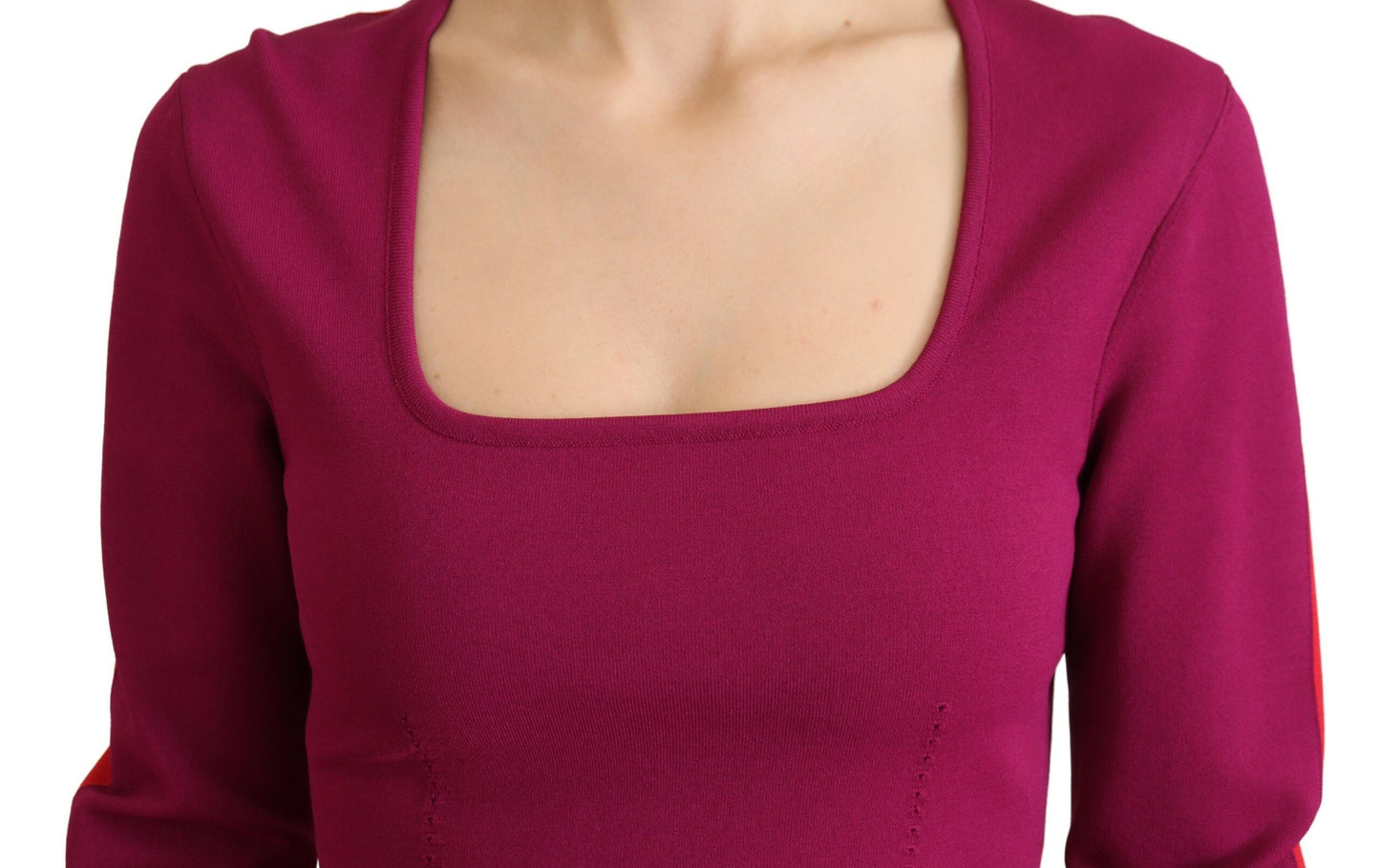 Dolce &amp; Gabbana Mehrfarbiger Pullover aus Viskose mit quadratischem Ausschnitt