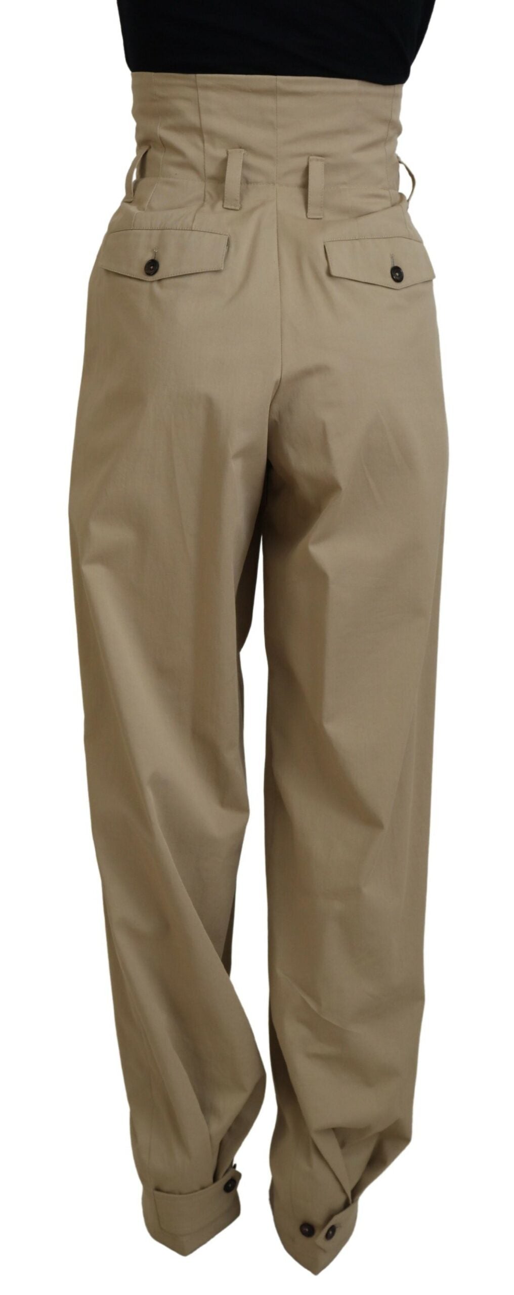 Dolce &amp; Gabbana – Karottenhose aus brauner Baumwolle mit hoher Taille